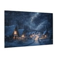 thumbnail image 2 of 1000 PCS 1000 Piece jigsaw puzzles Village snow scenery,Brain Challenge,Puzzles suitable for entertaining with family during holidays,Charm snow scenery Wooden Puzzle for Adults, 2 of 6