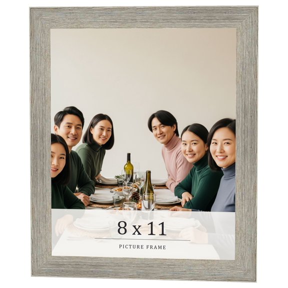8x11 Frame Grey Real Wood Picture Frame Width 1.5 Inches | Interior Frame Depth 0.5 Inches | Barn