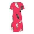 thumbnail image 4 of Ladies T Shirt Dresses with Pockets New Trendy Casual Short Sleeve V Neck Printed Sundress Soft Loose Flowy Short Dress Summer Midi Dresses for Women M, 4 of 7