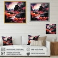 thumbnail image 4 of Designart "Black and Purple Volcanic Lava" Abstract Wall Art - Modern Purple Tachisme Entryway Wall Art, 4 of 6