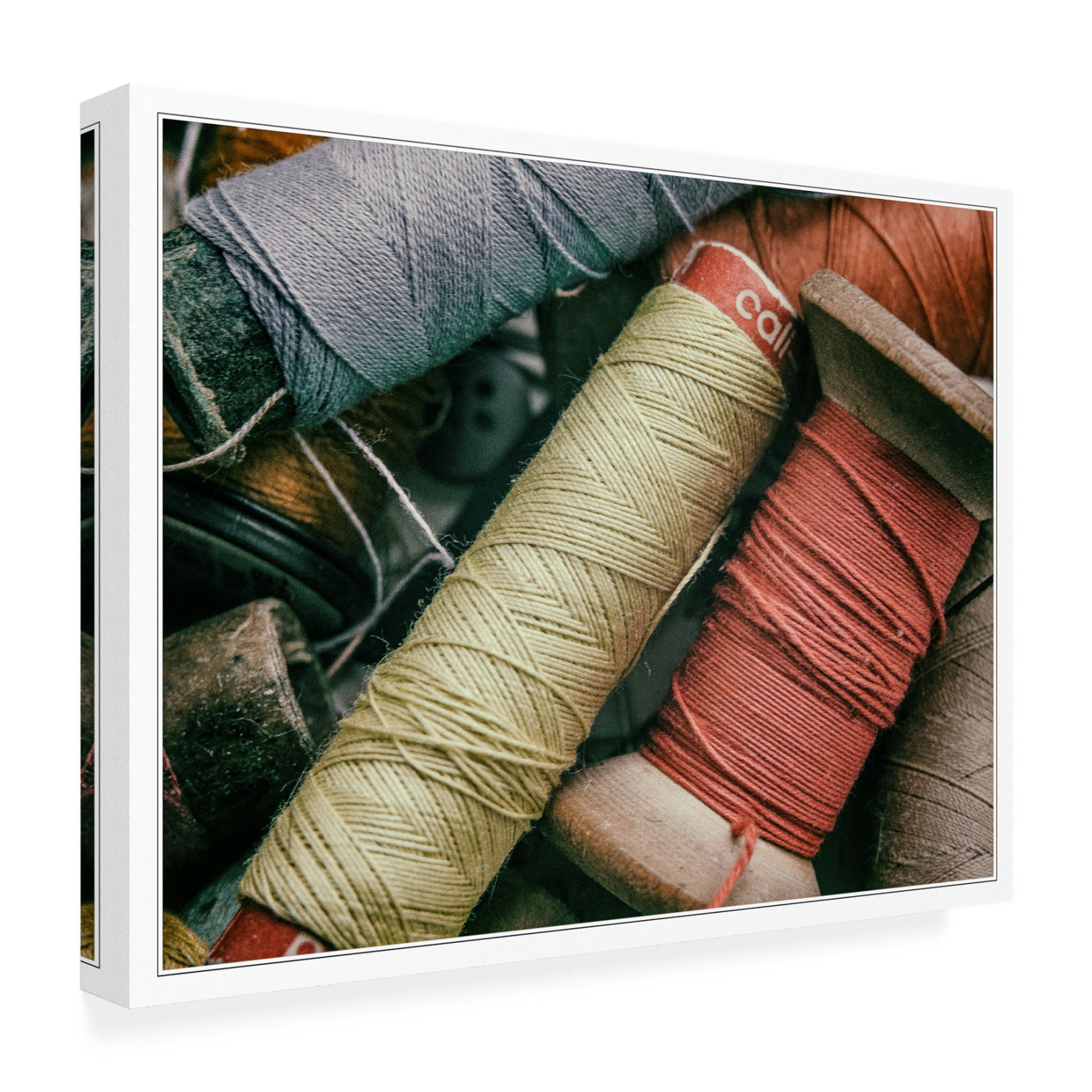 Canvas Wall Art - Yury A Melnikov 'Thread And Sewing Pins 3' Wall Art for Living Room, Bedroom, or Office Décor by Trademark Fine Art - 47 x 35 Inches