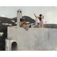 thumbnail image 3 of John Singer Sargent 14x12 Black Modern Framed Museum Art Print Titled - Capri Girl on a Rooftop (1878), 3 of 5