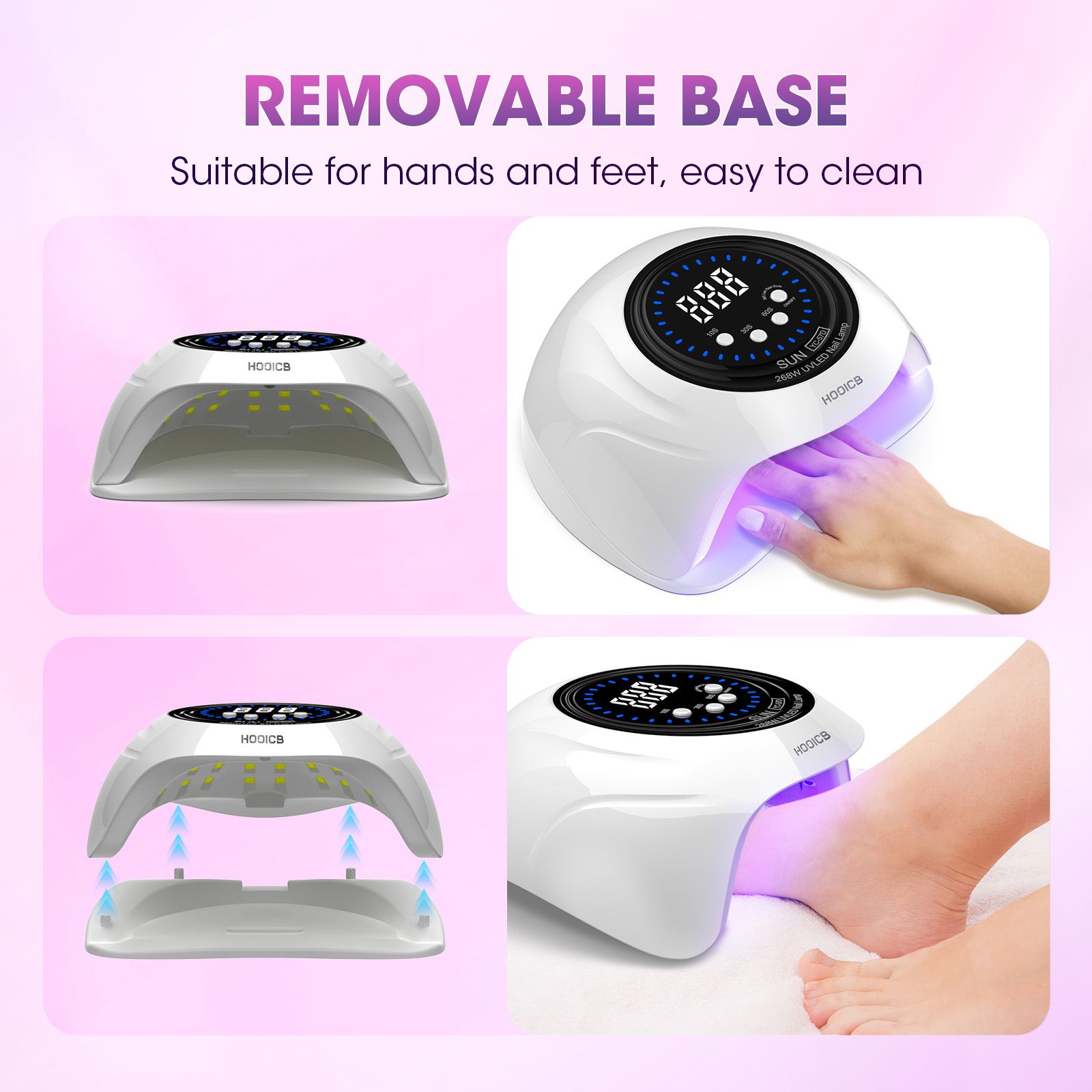 HOOICB UV LED Nail Lamp 268W with 57 LED Beads photo 3