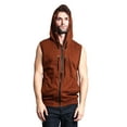thumbnail image 6 of G-Style USA Men's Lightweight Athletic Casual Sleeveless Eyelet Drawstring Zipper Hoodie SL888 - Mocha- 2X-Large, 6 of 7