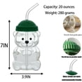 thumbnail image 3 of Vaso de cristal ZHSSTUIEN Cute Bear 600 ml con pajita y tapa Christmas, 3 of 7