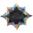 thumbnail image 1 of Loftus International A3-2524 Multi Stripe Burst Black Board Write-on Super Shape Party Balloon, 1 of 1