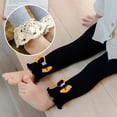 thumbnail image 5 of Kids Girls Knitted Leggings Girls Cotton Cable Knit Classic Solid Ankle Leggings Pants Footless Tights Autumn Winter Children Bowknot Legging Pant 6-12MBlack, 5 of 5