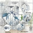 thumbnail image 3 of Nautical Coastal Shower Curtain, Gray Tropical Sea Turtle Seashell Starfish Bath Curtain Decor, Beach Waterproof Fabric for Shower Curtain Set with Hooks, 70X75in, 3 of 5