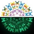 thumbnail image 2 of Pegatina de pared de mariposa 3D luminosa para dormitorio de niños, calcomanía de pared de nevera para el hogar, decoración de papel tapiz que brilla en la oscuridad, 12/24 piezas, 2 of 4