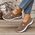 thumbnail image 6 of Orthopedic Shoes for Women,Women Wide Width Breathable Walking Comfortable Slip on Sneakers,Non Slip Arch Support Slip on Shoes Coffee 5.5, 6 of 7