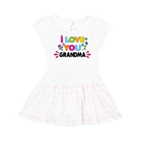 

Inktastic I Love You Grandma with Flowers Gift Toddler Girl Dress