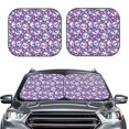 thumbnail image 2 of Bingfone blue flower Skull colorful Windshield Sun Shade 2-Piece Foldable Car Front Window Sunshade for Most Sedans SUV Truck - Medium, 2 of 7
