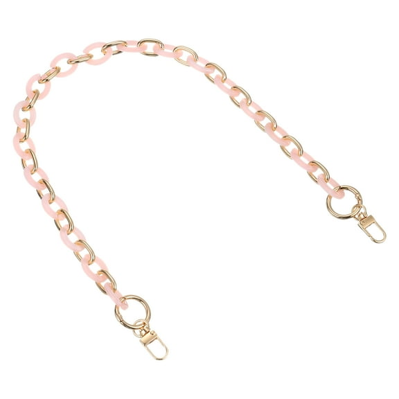 1Pack 24 Inch Acrylic Purse Chain Handle Purse with Buckles (Light Pink Gold)