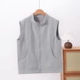 thumbnail image 2 of Busydd Womens Vest Fashion Solid Color Sleeveless Women's Outerwear Vests Casual Comfy Zip up Vest for Women 2XL, 2 of 5