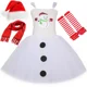 thumbnail image 3 of Disfraz de muñeco de nieve para niñas, vestido de tutú blanco para niños, ropa de Navidad, atuendo para niños, fiesta de Navidad, disfraz de muñeco de nieve, vestidos de princesa, 3 of 5