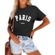 thumbnail image 1 of Camisetas de Mujer Paris Francia Playera Estampado Vintage Letras Regalos con Tema Paris Manga Corta Algodon, 1 of 5