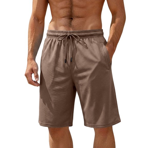 hlysgo Men's Big and Tall Basketball Shorts Athletic Gym Shorts Lightweigh Quick Dry Mesh Workout Shorts with Zipper Pockets Coffee,5xL