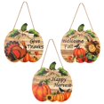 thumbnail image 2 of Thanksgiving Door Sign Wooden Pumpkin Hanging Welcome Sign Front Porch Decor, 2 of 10