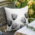 thumbnail image 5 of Black Tulip Throw Pillow Cover Minimalist Modern Flower Plant Art Cotton Linen Cushion Cover Throw Pillow Case with Invisible Zipper for Couch Sofa Bed Chair Car 24x24 Inch, 5 of 9