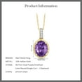 thumbnail image 5 of Gem Stone King 10K Yellow Gold Purple Amethyst and White Diamond Pendant Necklace for Women | 1.70 Cttw | Gemstone Birthstone | With 18 inch Chain, 5 of 5