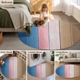 thumbnail image 5 of Round Rugs 5Ft, Blue Pink Brown Ombre Round Area Rug Washable Indoor Throw Carpet, Vintage Farmhouse Wooden Soft Non Slip Circle Rug for Cabinet Bathroom Home Decor Aesthetic, 5 of 8