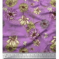 thumbnail image 3 of Soimoi polyester Crepe Fabric Leaves & Aster Floral Print Sewing Fabric Yard 52 Inch Wide, 3 of 3