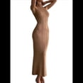 thumbnail image 2 of Vestido Informal de Punto Acanalado para Mujer, Sin Mangas, Ajustado, Elegante, para Salir A la Playa o Vacaciones. Caqui S, 2 of 10