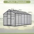 thumbnail image 3 of 6' x 12' Walk-in Polycarbonate Greenhouse – Outdoor Garden Greenhouse Kit with Aluminum Frame, Lockable Door & Adjustable Roof Vents for Backyard, Patio, or Garden, 3 of 8
