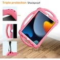 thumbnail image 6 of Kids iPad Case 10.2 Inch - Shockproof Silicone Cover with Tempered Glass Screen Protector & Strap - Compatible with iPad 9th/8th/7th Gen (2021/2020/2019) (Pink), 6 of 6