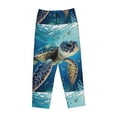 thumbnail image 4 of Naloa Watercolor Turtle Print Women’s Ultra-Soft Comfy Pajama Lounge Pants with Pockets & Drawstring, 4 of 8