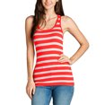 thumbnail image 5 of KOGMO Womens Cotton Stripe Ribbed Racerback Tank Top, 5 of 5