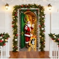 thumbnail image 6 of Christmas Door Cover - Santa-Print Door Banner Weather-Proof Fast Install, Indoor Outdoor Holiday Backdrops for Entryway or Party Photo, 6 of 6