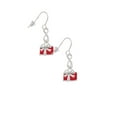 thumbnail image 3 of Delight Jewelry Silvertone Small Red Enamel Present Silver tone Infinity French Earrings, 3 of 4