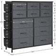thumbnail image 3 of Hetoy 12-Drawer Fabric Dresser with Side Pockets - Stylish & Functional Chest of Drawers for Bedroom, Living Room, Closet, and Hallway - Versatile Storage Solution,Gray, 3 of 8