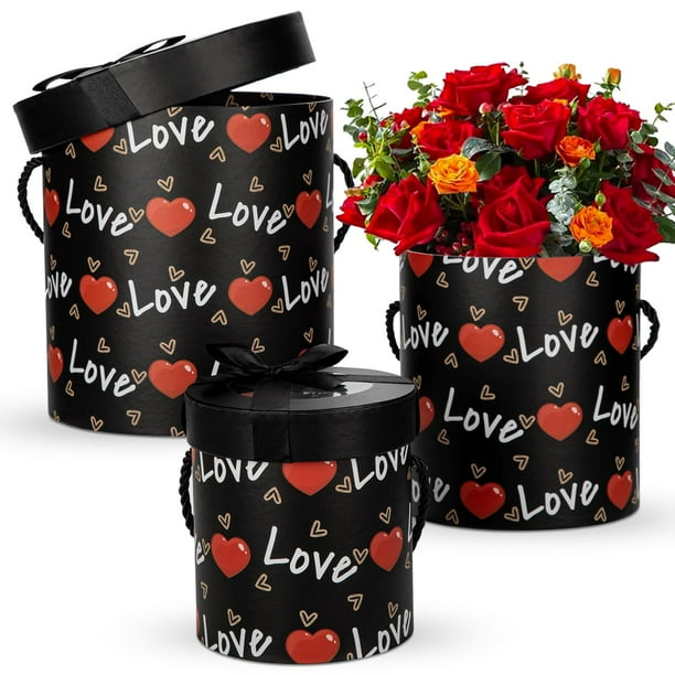 Set de caja de regalo Hollyone 3 Round Nesting Black with Love