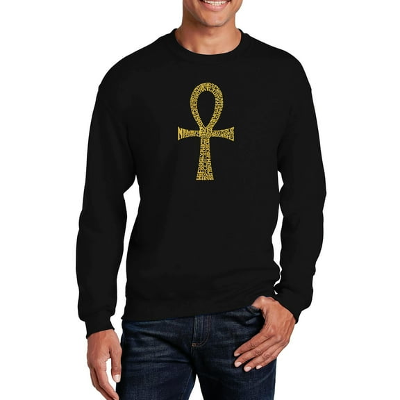 LA Pop Art Men's Word Art Crewneck Sweatshirt - ANKH