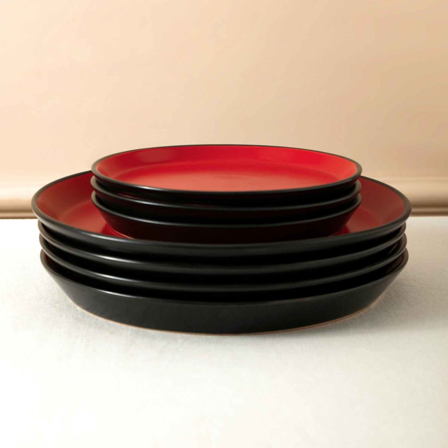 Stone + Lain Albie Pastaschalen-Set – 4-teilig, Steinzeug, Schwarz, 20,3 Cm, Mikrowellen- & Spülmaschinenfest