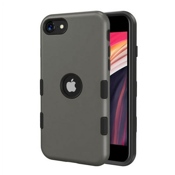 Apple iPhone SE 2nd Generation Phone Case Stylish Dual Layer Hard TPU Rubber Silicone Full Body Protective Hybrid Armor Heavy Duty Grip Bumper Sturdy Shockproof Cover GRAY for iPhone SE 2nd Gen /2020