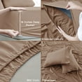 thumbnail image 6 of Lux Decor Collection Queen Sheets Set - 6 Piece Microfiber 16 Inch Deep Pocket Bed Sheets Set - Taupe, 6 of 8