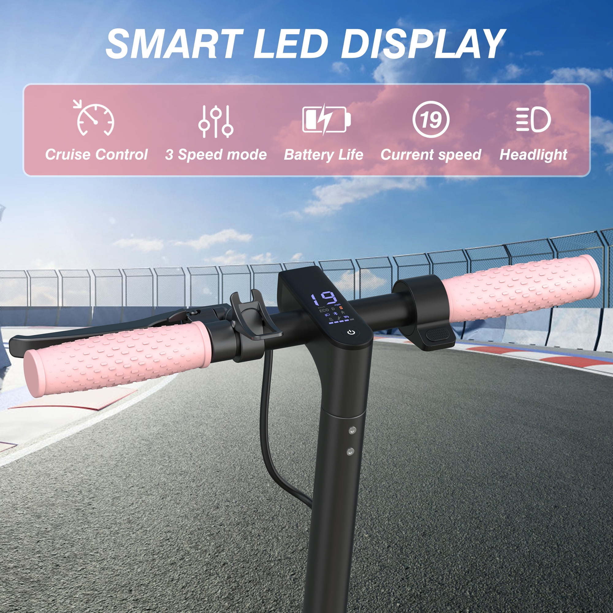 AOVOPRO PINK ES80 350W 8.5' Foldable Electric Scooter for Adults and Child, 21 Miles Range UL2272