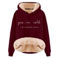 thumbnail image 4 of Womens Sherpa Sweatshirt Long Sleeve Hooded Sweatshirt Warm Hoodies (RD2 S), 4 of 4