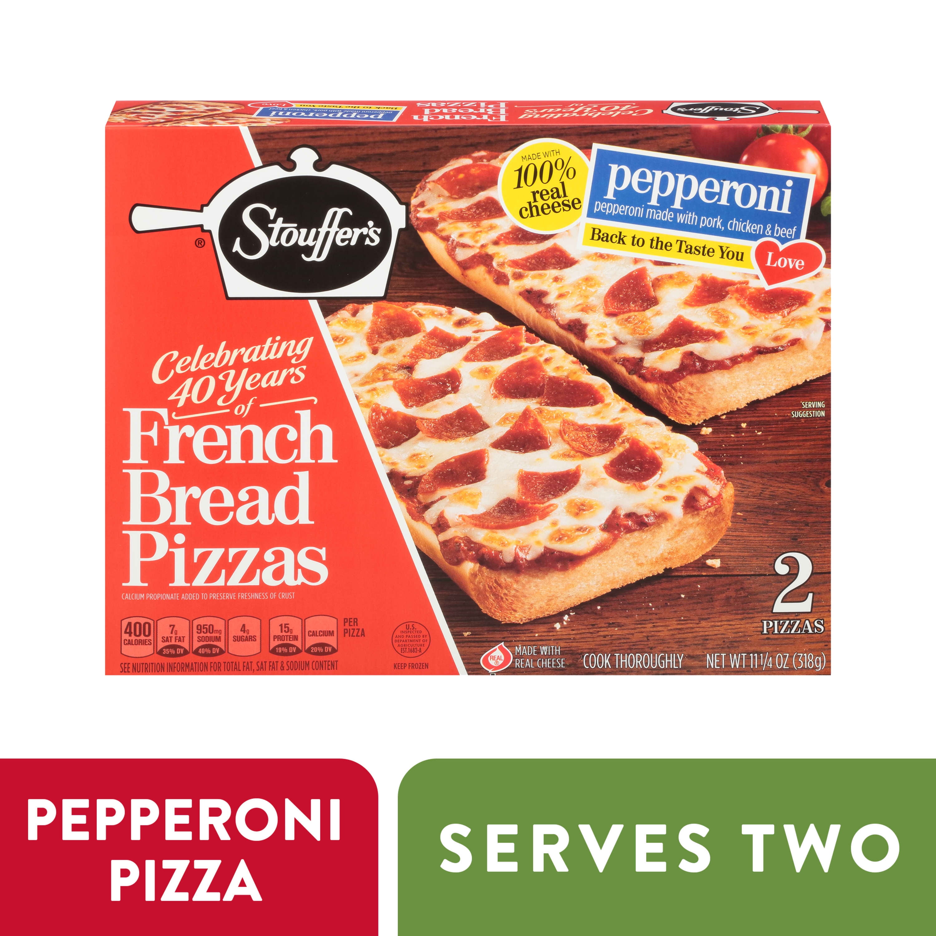 Stouffer's Pepperoni French Bread Frozen Pizza 11.25 oz. - Walmart.com ...