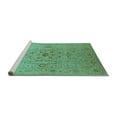 thumbnail image 2 of Ahgly Company Machine Washable Indoor Square Oriental Turquoise Blue Traditional Area Rugs, 7' Square, 2 of 4