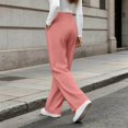 thumbnail image 6 of ClodeEU Women's Elastic Waist Straight Leg Dress Pants,Fashion Solid Color Trouse With Pockets ,Women's Plus XL, 6 of 7