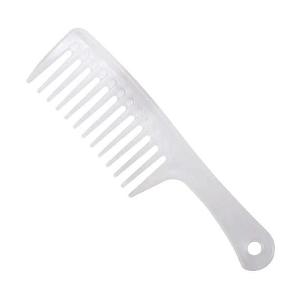 Peine ancho de dientes grandes con mango recto en colores vivos para rizos y peinar el cabello, cepillo de belleza.