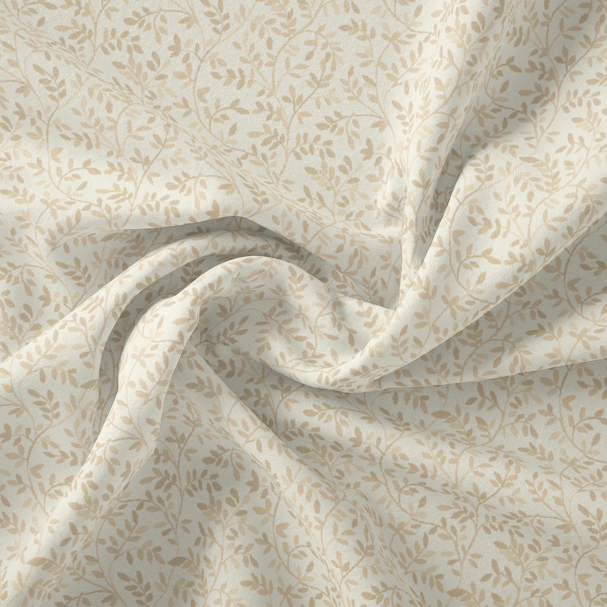 Waverly Inspirations Cut by the Yard 100% Cotton Italian Leaves, Biscotti , 44" Wide for Quilting & Sewing