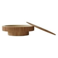 thumbnail image 5 of Noble House Leigh 47" Oval Coffee Table with Hidden Storage, Solid Wood Veneer Fluted Accent Tea Table, Natural, 5 of 13