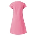 thumbnail image 5 of Moxiu Cotton Linen Dresses for Women 2025 Summer Cap Sleeve Comfy Travel Sundress Beach Wear Trendy Spring Vacation Midi Dress Plus Size Pink,XXXL, 5 of 5
