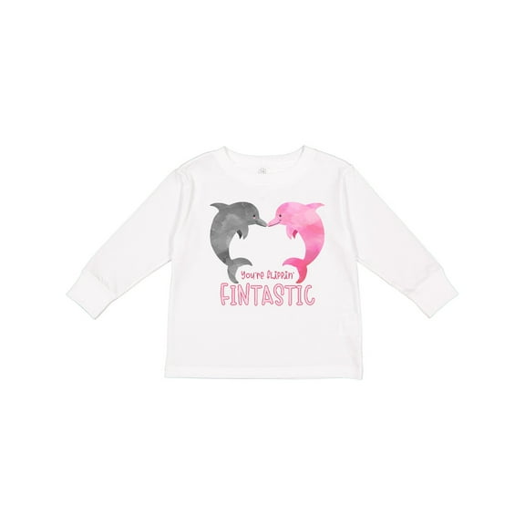 Inktastic You're Flippin' Fintastic Dolphins Boys or Girls Long Sleeve Toddler T-Shirt