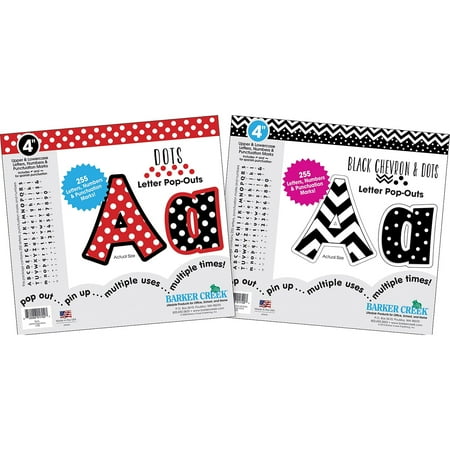 UPC: 0704068043015 | Barker Creek 4  Letter Pop-Out Set Chevron & Dots 510 Characters/Set (4301)